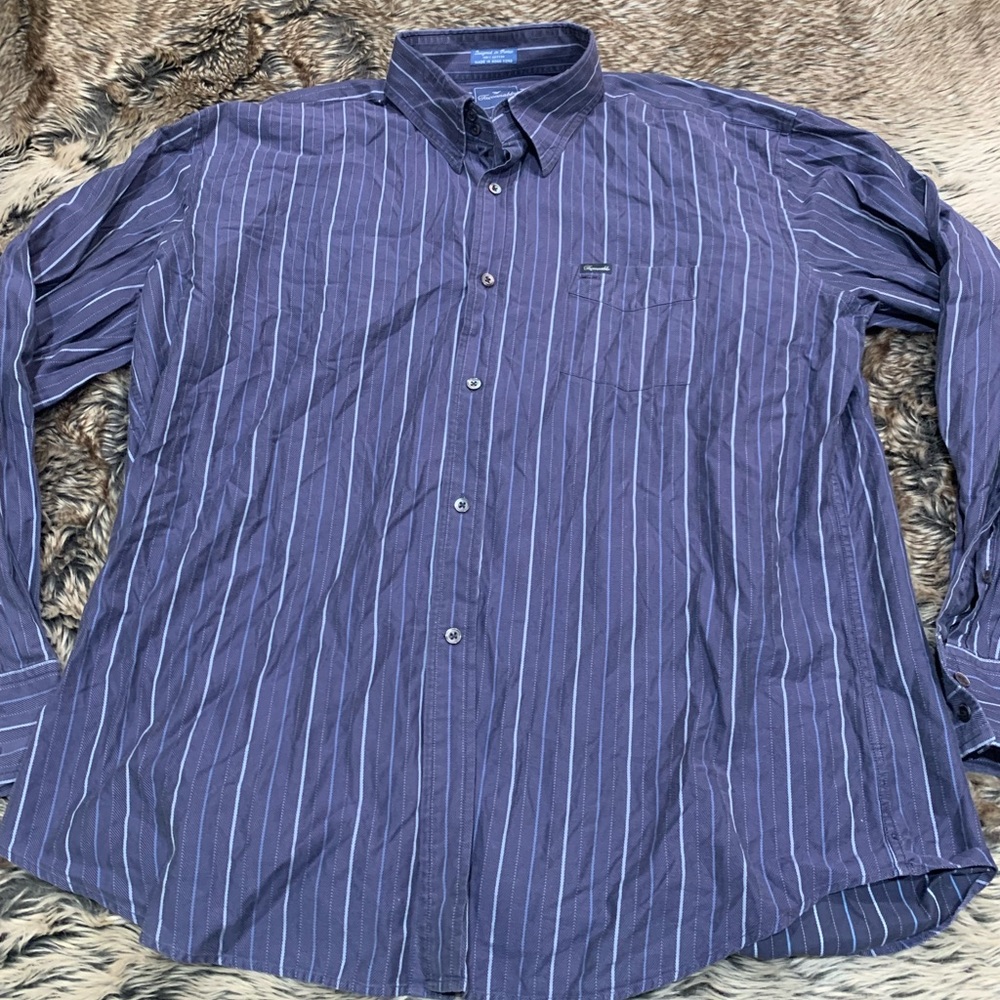 FACONNABLE Men`s Long Sleeve Button Down Shirt Size XXL